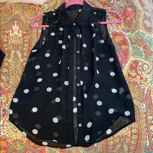 Polka dot business casual tank